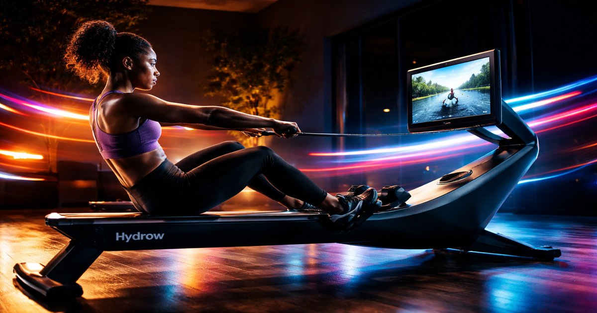 hydrow pro rower in use